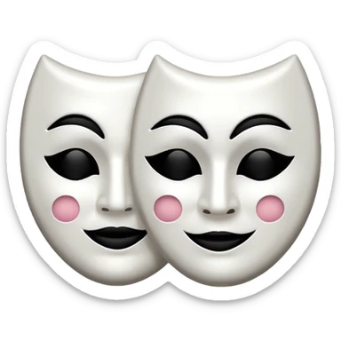 Two mask that is circling one is happy the other is sad sticker