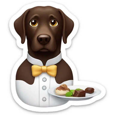 Chocolate lab, waiter serving sticker