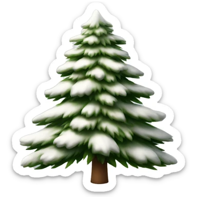 actual white fir christmas tree isolated.  sticker