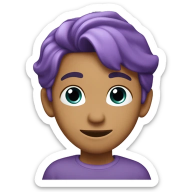 Corazón morado clarito con estrellas sticker