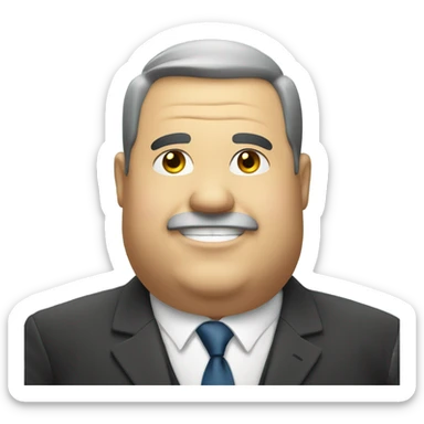 fat man in a suit looking smug sticker