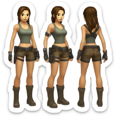 lara croft fullbody sticker