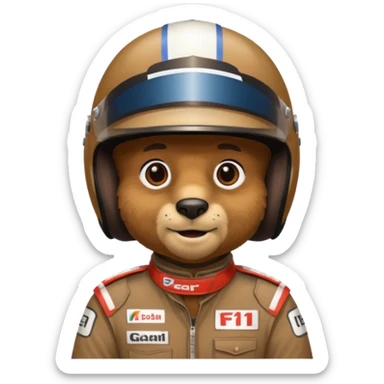 f1 driver  bear sticker