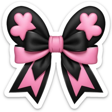 BLACKPINK-inspired gothic bow ,  hearts, black and pink, cute,  sticker