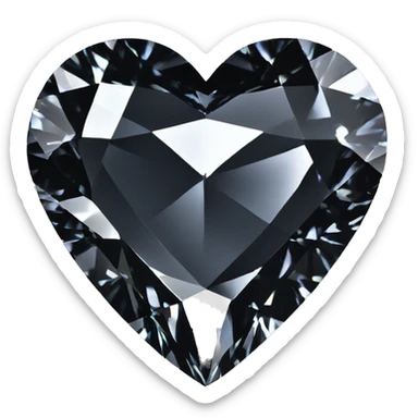 Heart shaped 56-carat black diamond sticker
