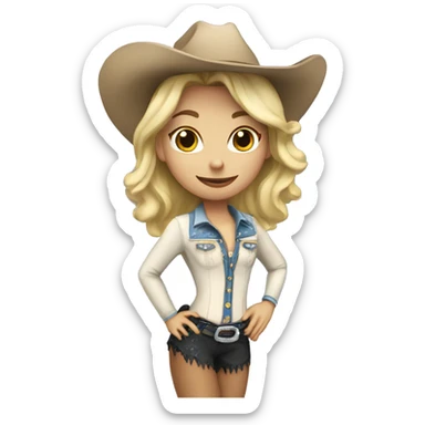 Figure skating cowgirl blonde sticker