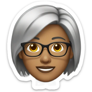 butch woman short dark hair glasses sticker