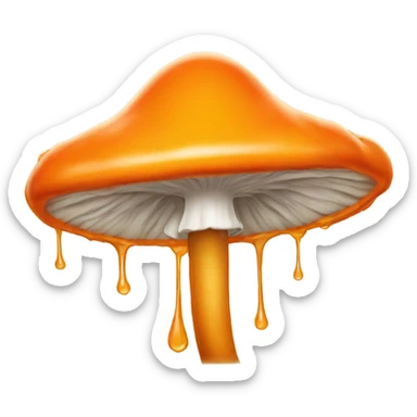 orange drip mushroom  sticker