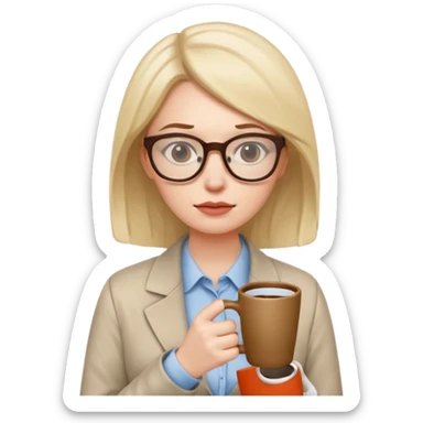 bored women office worker sticker