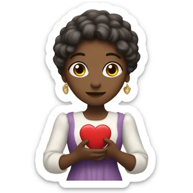 Juliet holds a heart in her hand sticker