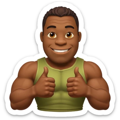 Black Shrek with muscle with thumbs up sticker