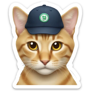 Cat with cap  sticker
