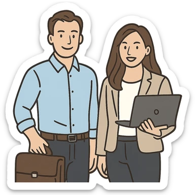 a pair of working parents sticker