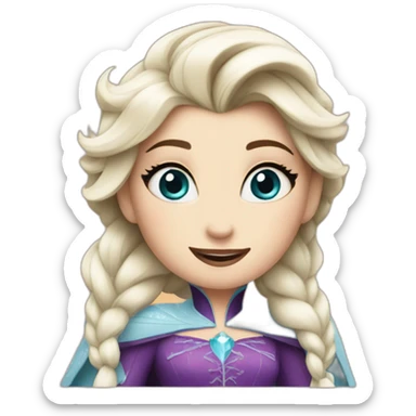 Elsa from Disney wearing a Halloween Batman costume  sticker