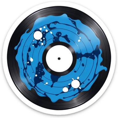  vinyl record blue  splatter  sticker