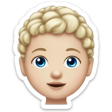 newborn baby daughter with blue eyes sticker