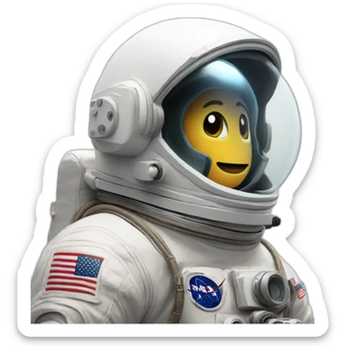 Astronaut with space helmet with smoke coming out his helmet  sticker