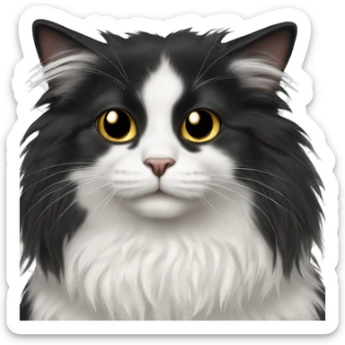 black-and-white cat domestic long-haired sticker
