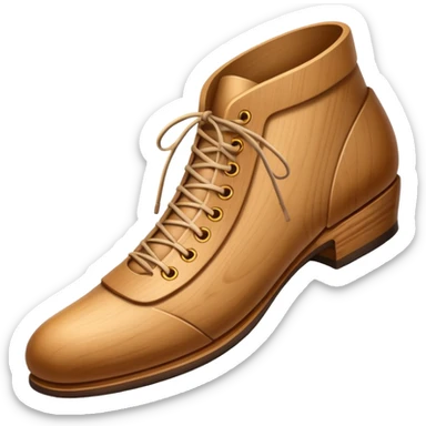 Un zapato de madera estilo Polonia . El zapato está tallado a mano. Pero de madera   sticker