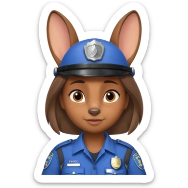 judy hopps with police suit from zootopia, pixar sticker