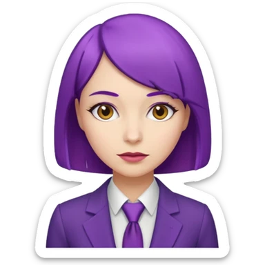 Office Lady with Purple Bob sticker