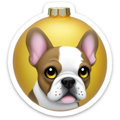 French bulldog Christmas ornament sticker