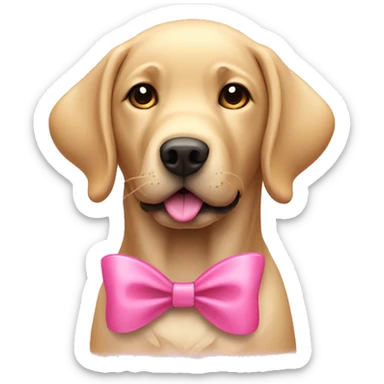 Labrador Dog with a pink bow  sticker
