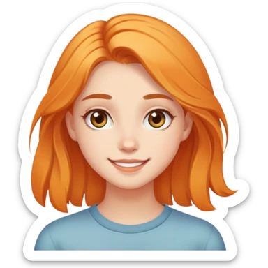 girl with clear skin, bright eyes, healthy hair, warm confident smile, soft girl aesthetic sticker