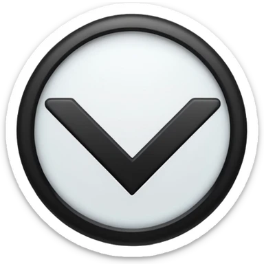 A check mark that's black with a white circle around it and it's small sticker