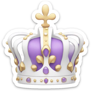 White and pastel purple crown sticker