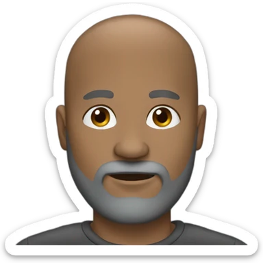 bald man black and grey beard 50 years old sticker