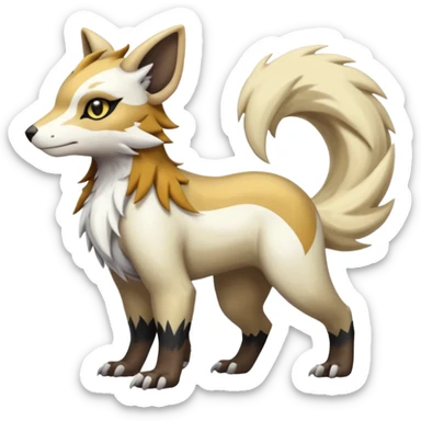 Shiny Brown Golden Bronze Ginger Black Grey White Beige Linoone-Absol-Trico-Hybrid (Full body) sticker