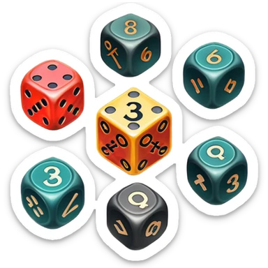 Baldur's Gate 3 dice and game icons sticker