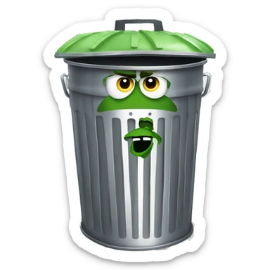 oscar the grouch inside metal trash can sticker
