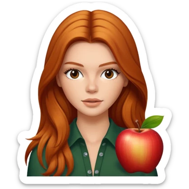 ginger Kendall Jenner with long hair apple emoji  sticker