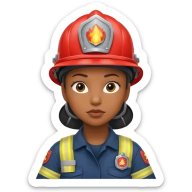 black women Firefighter wearing helmets sticker