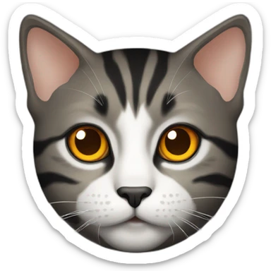 Cat orange black sticker