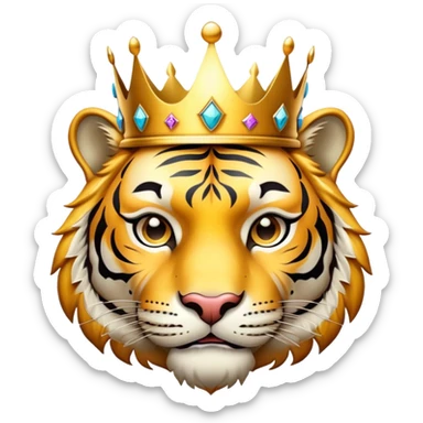 tiger face with crown VIP for Twitch emote sticker