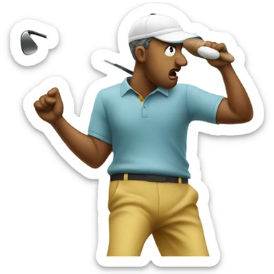 Golfer ranting  sticker