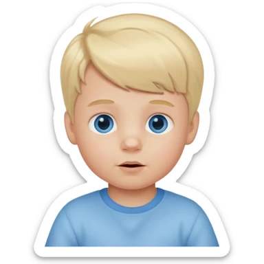Blond hair blue eyed baby boy sticker