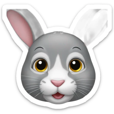 grey belier rabbit sticker