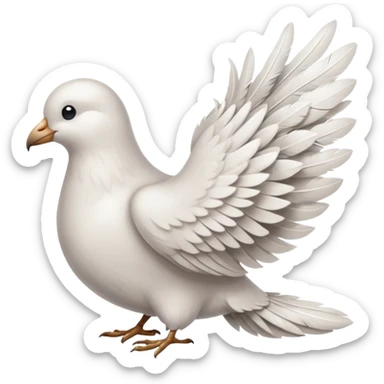 a dovetail consisting of white feathers sticker