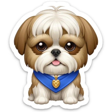 Shihtzu wearing a Josué sticker
