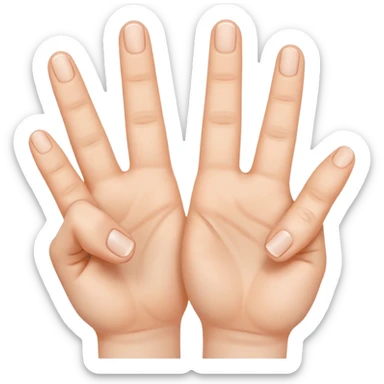 3 fingers being held up  sticker