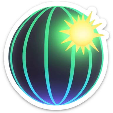 realistic sun without face, just a glowing orb with rays sticker