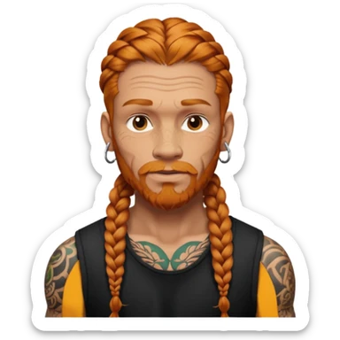 thick very hardginger braids man old very tattoed  sticker
