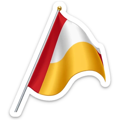 Red, white, and golden yellow vertically sequenced tricolour flag inspired by the flag of Italy sticker