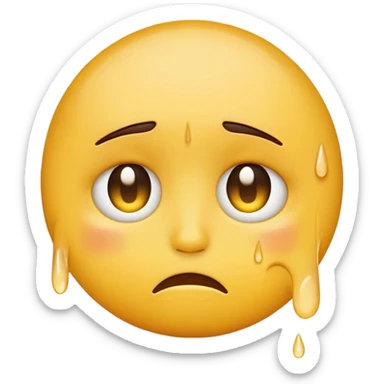 yellow emoji sad wigh tears  sticker
