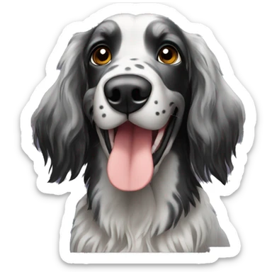 Black English setter sticker