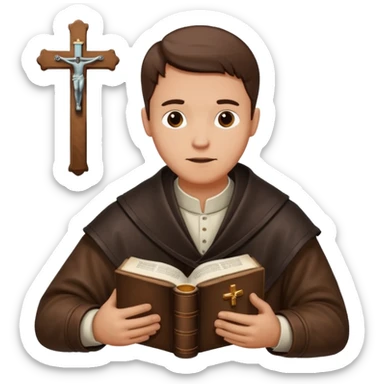 Guy who reads Bible with cross on it without something in the background sticker